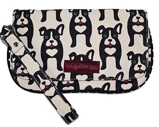 Large Wristlet Black Dog Print