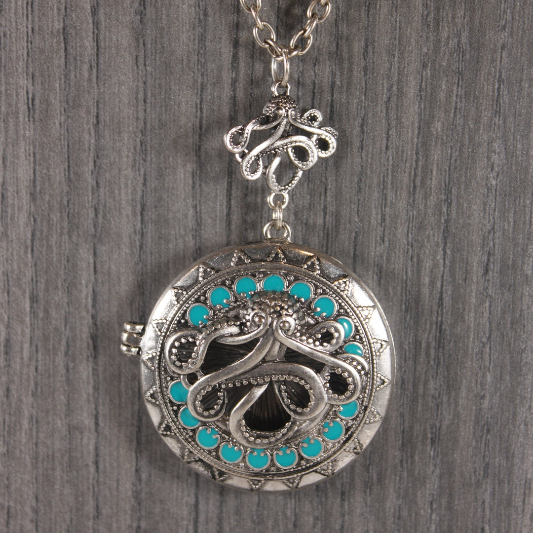 Octopus Locket Long Necklace