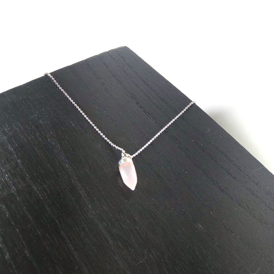 Spike Rose Quartz silver