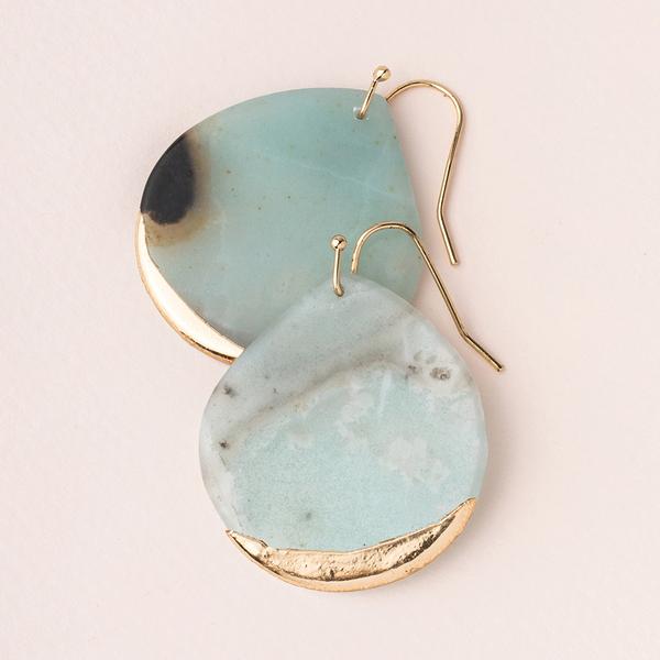 Dipped Teardrop Earring Amazonite/Gold - Across The Way