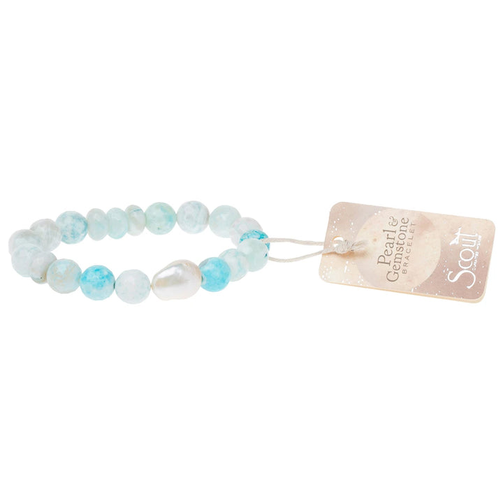 Light Blue Agate Pearl Bracelet