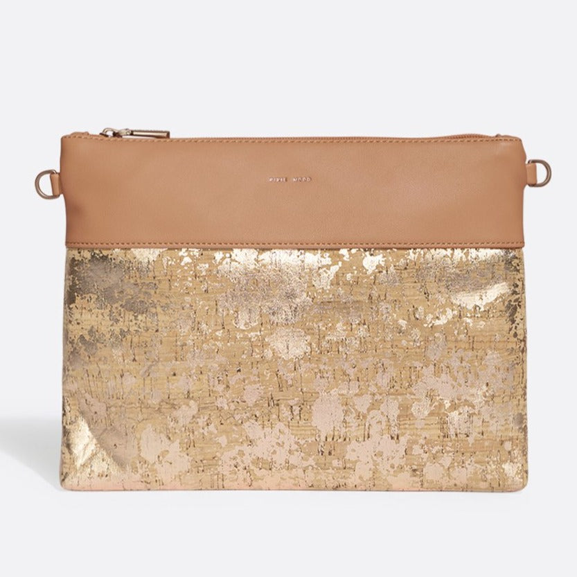 Nicole Pouch Large - Apricot / Metallic Rose Cork