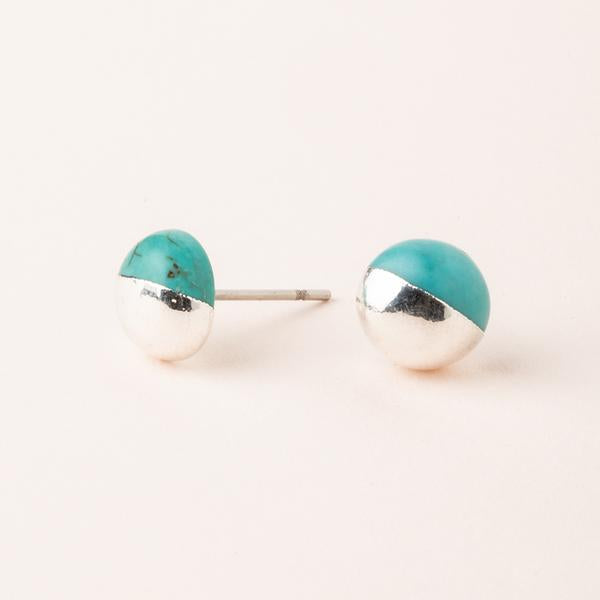 Stud Earring Turq/Silver - Across The Way